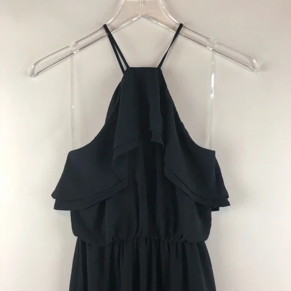Nordstrom Dress Lush maxi black cocktail wedding party Ruffle XS Long Sleeveless - Picture 4 of 8